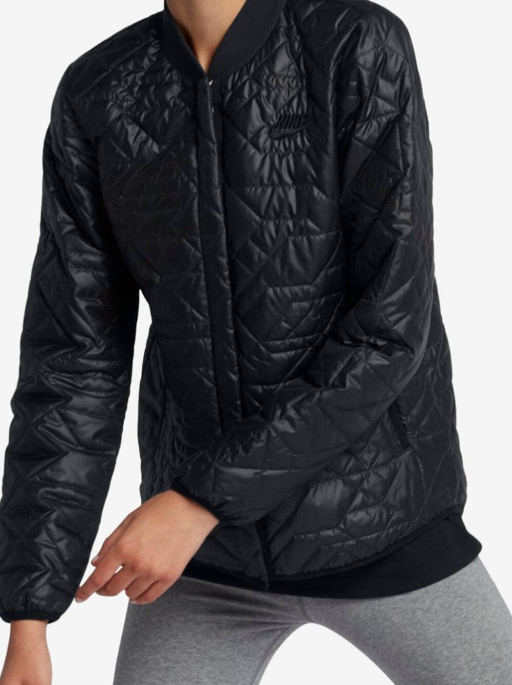 Nike Primaloft Black Quilted Bomber Jacket Women
